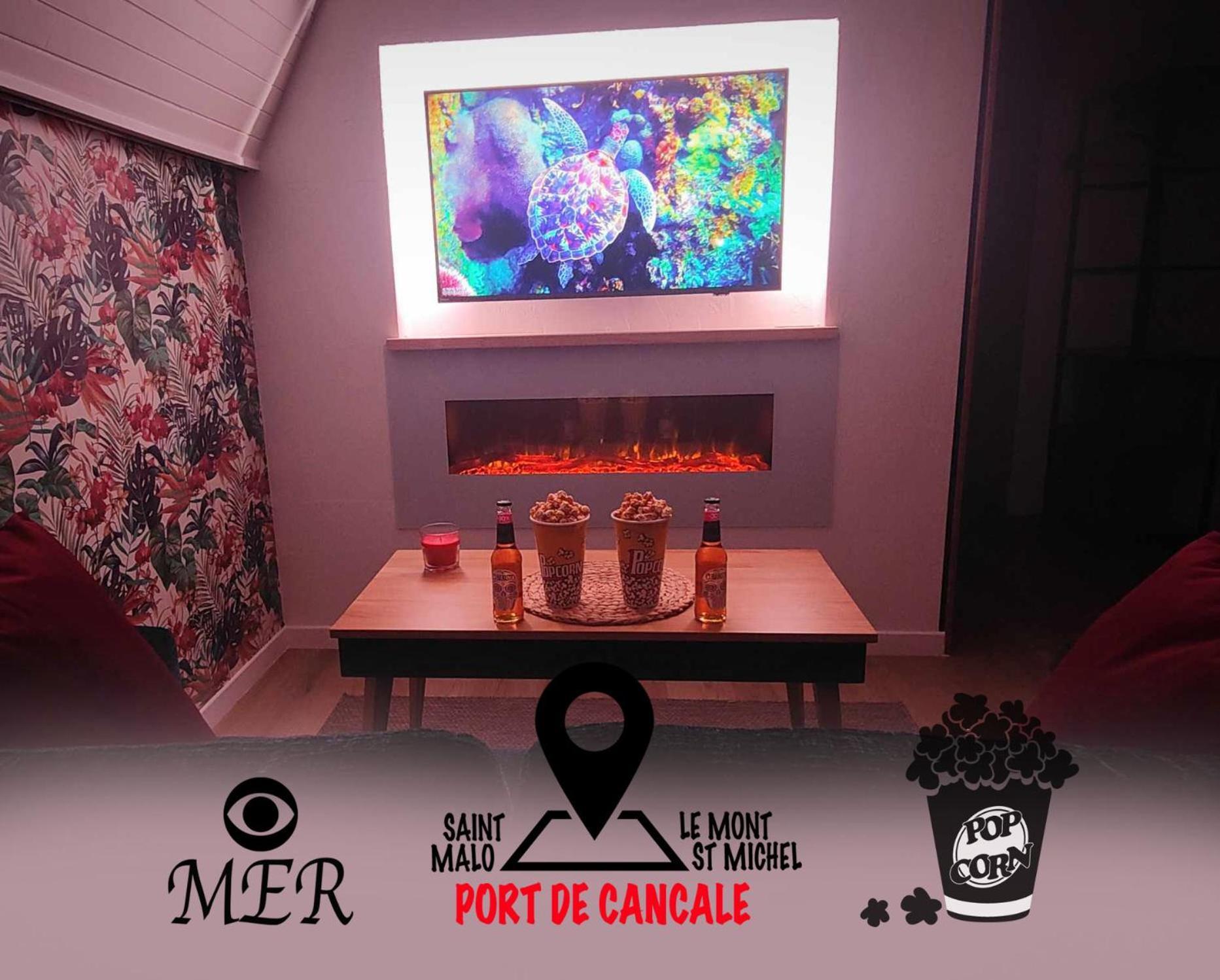 L'Etoile By Mrodbnb - Appart Neuf - Vue Mer - 25M Plage & Resto - Cine - Cheminee - Popcorn Cancale Esterno foto